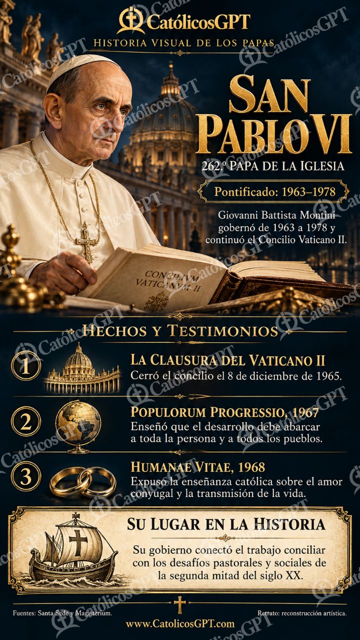 Imagen católica de Historia de los papas: San Pablo VI — Formación católica