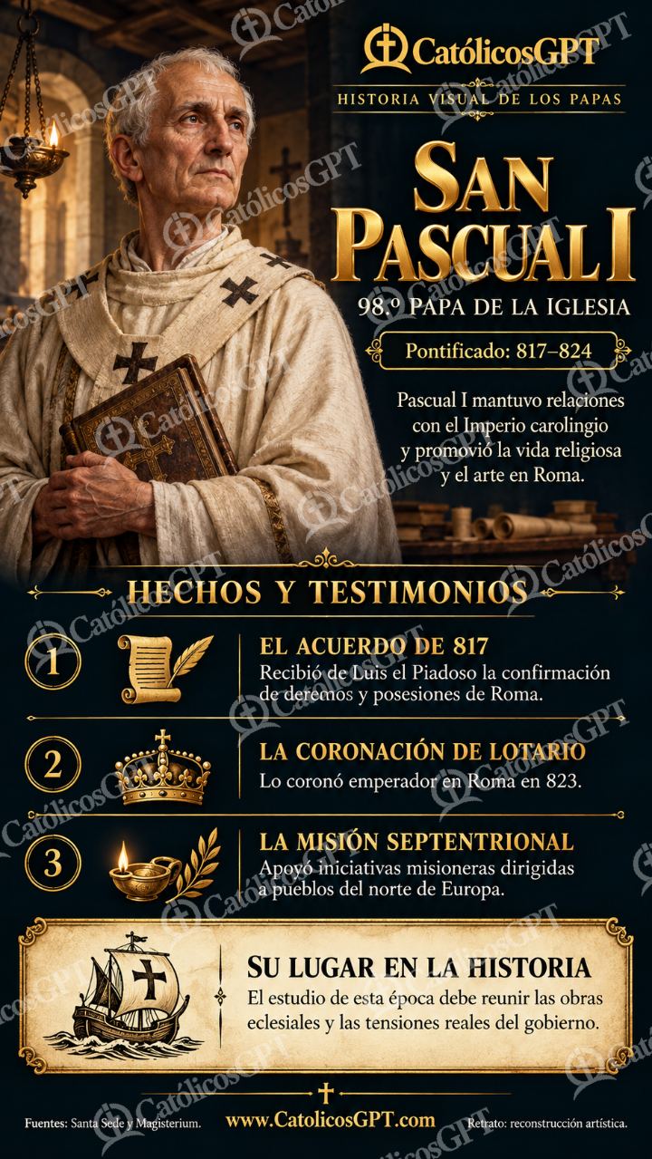 Imagen católica de Historia de los papas: San Pascual I — Formación católica