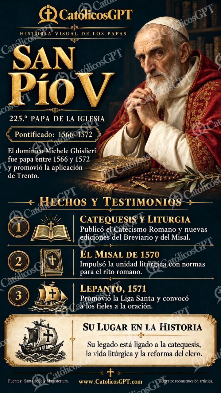 Imagen católica de Historia de los papas: San Pío V — Formación católica