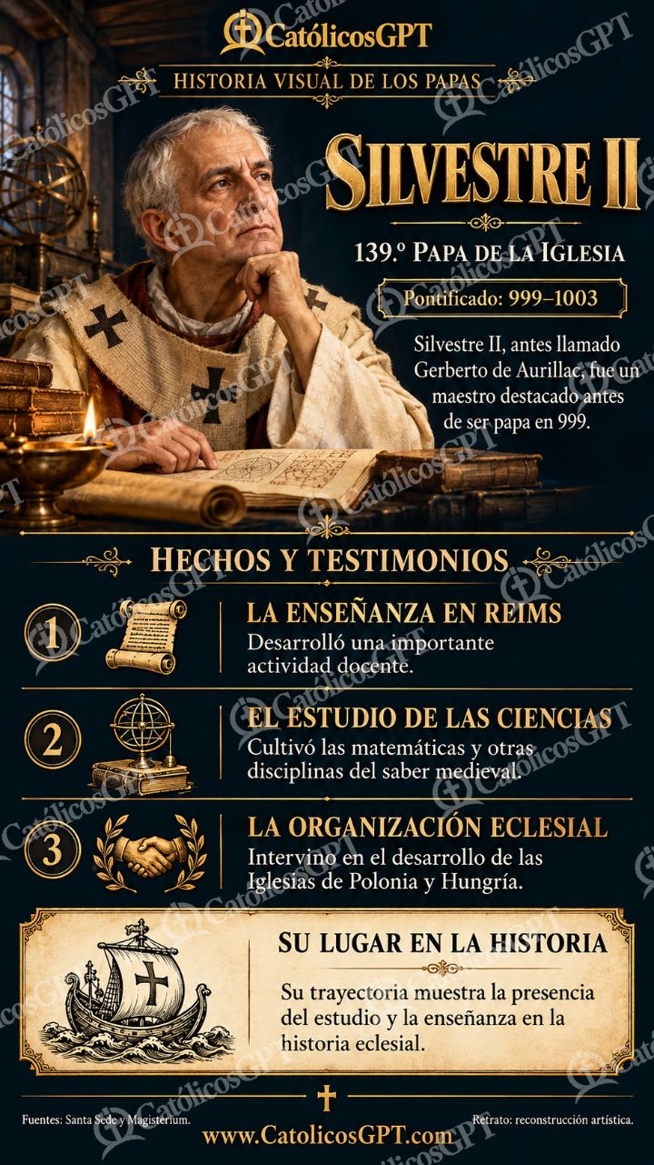 Imagen católica de Historia de los papas: Silvestre II — Formación católica