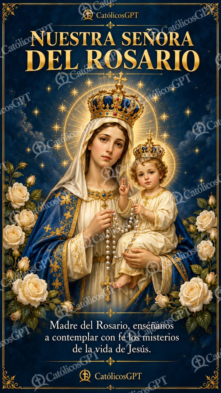 Imagen católica de MARIA 012 NUESTRA SENORA DEL ROSARIO — Virgen María