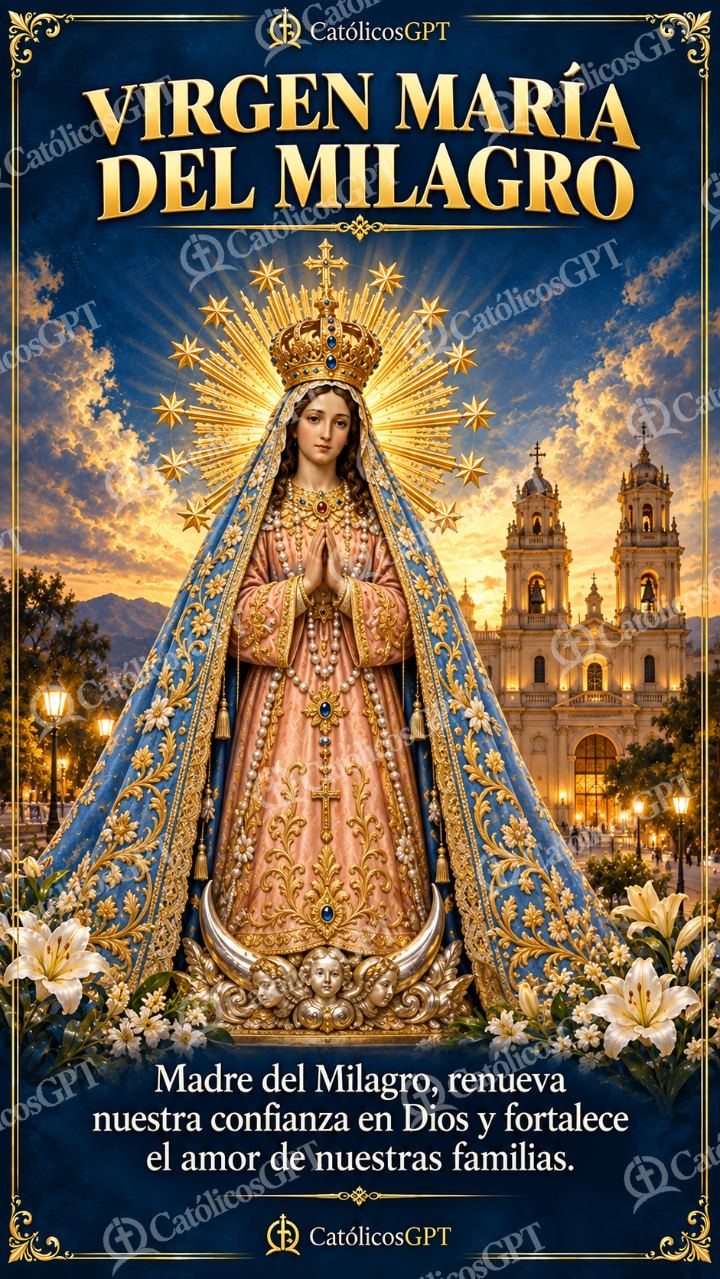 Imagen católica de MARIA 035 VIRGEN MARIA DEL MILAGRO — Virgen María