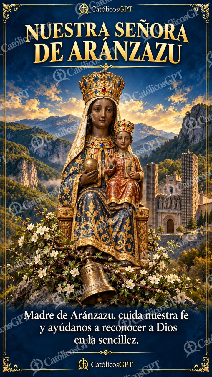 Imagen católica de MARIA 048 NUESTRA SENORA DE ARANZAZU — Virgen María