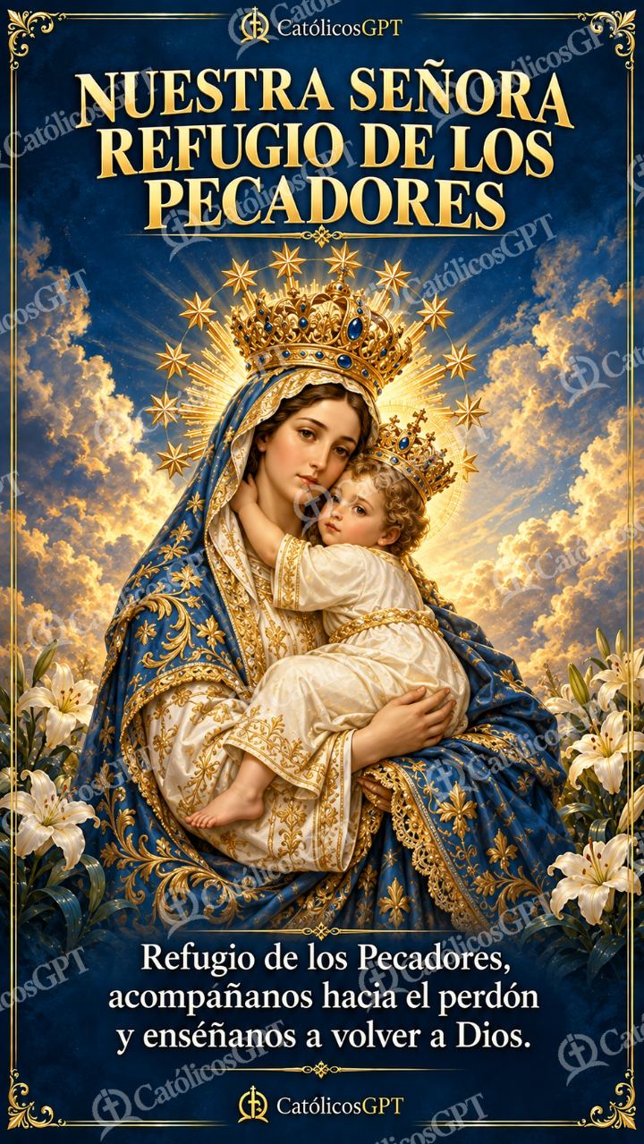 Imagen católica de MARIA 067 NUESTRA SENORA REFUGIO DE LOS PECADORES — Virgen María