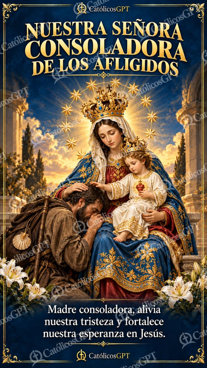 Imagen católica de MARIA 068 NUESTRA SENORA CONSOLADORA DE LOS AFLIGIDOS — Virgen María
