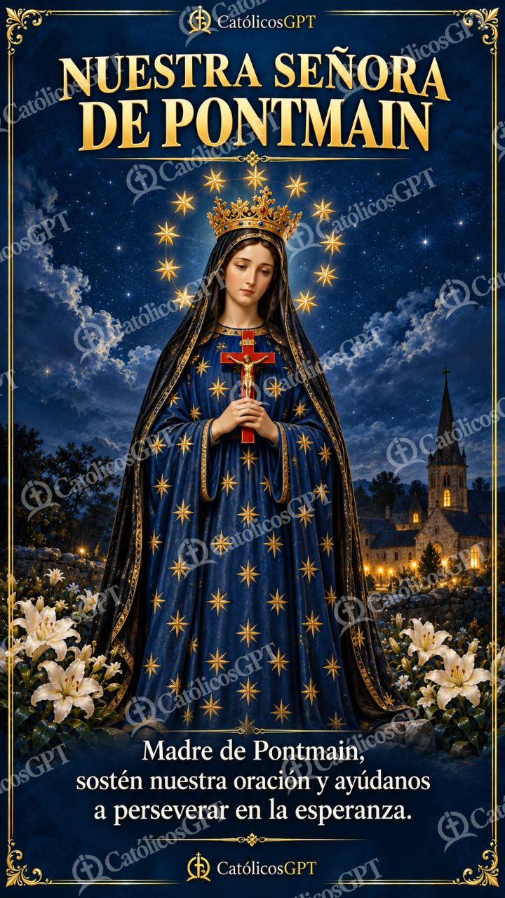 Imagen católica de MARIA 076 NUESTRA SENORA DE PONTMAIN — Virgen María
