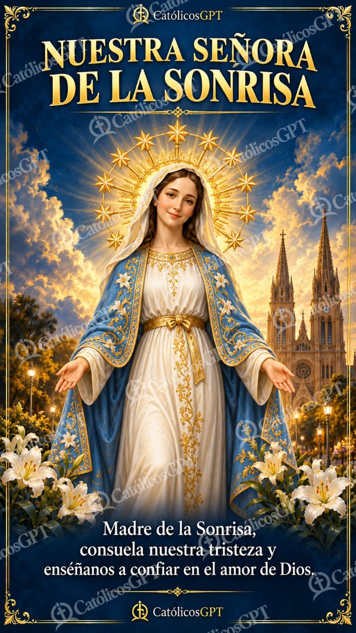 Imagen católica de MARIA 088 NUESTRA SENORA DE LA SONRISA — Virgen María