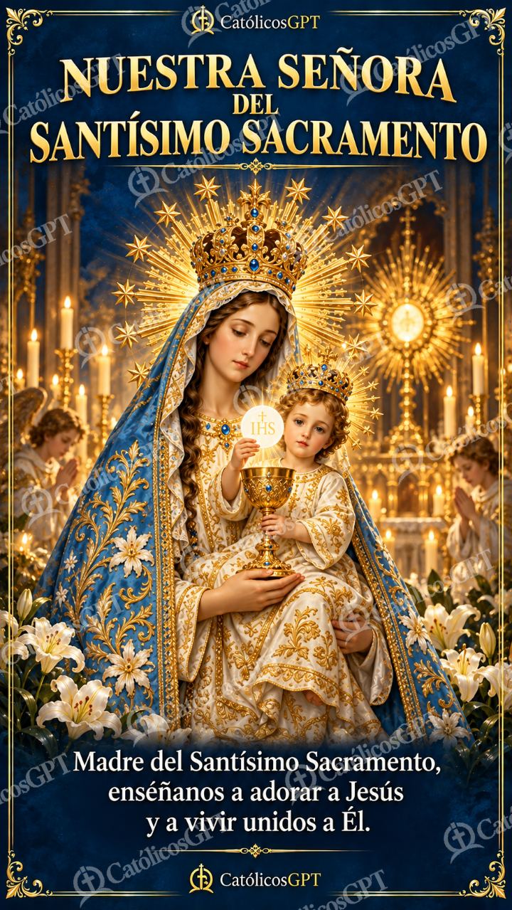 Imagen católica de MARIA 090 NUESTRA SENORA DEL SANTISIMO SACRAMENTO — Virgen María