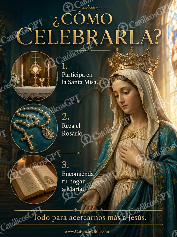 Imagen católica de Maria Reina Asuncion de la Virgen - Como celebrar a Maria — Virgen María