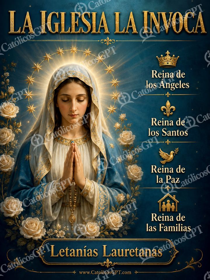 Imagen católica de Maria Reina Asuncion de la Virgen - La Iglesia invoca a Maria — Virgen María