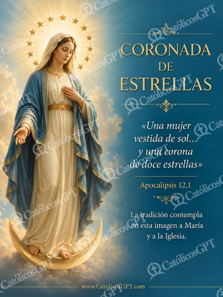 Imagen católica de Maria Reina Asuncion de la Virgen - Maria coronada de doce estrellas — Virgen María