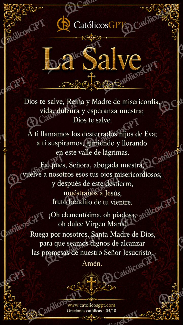 Imagen católica de Oraciones Catolicas 04 La Salve CatolicosGPT 9x16 — Oración y devociones