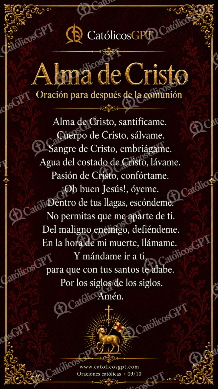 Imagen católica de Oraciones Catolicas 09 Alma de Cristo CatolicosGPT 9x16 — Oración y devociones