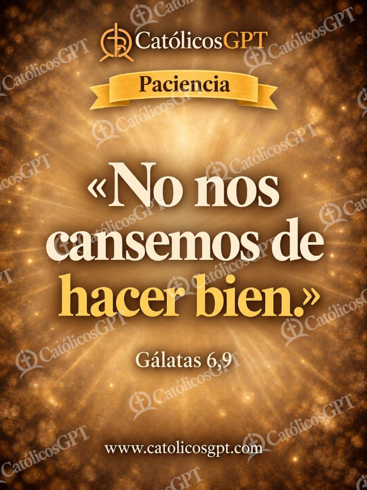 Imagen católica de QUOTE 009 PACIENCIA GALATAS 6 9 — Formación católica