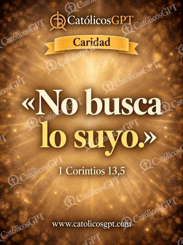 Imagen católica de QUOTE 013 CARIDAD 1 CORINTIOS 13 5 — Formación católica