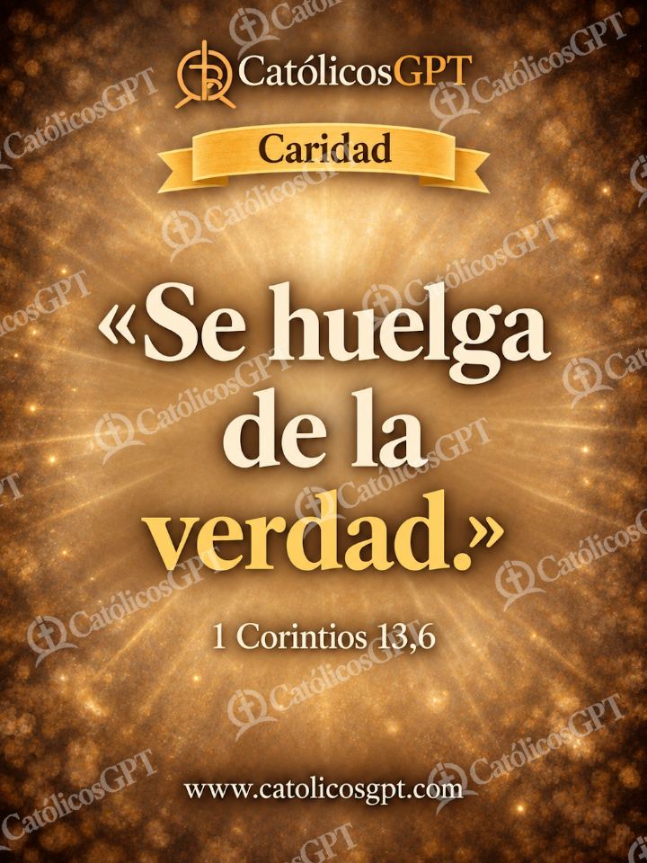 Imagen católica de QUOTE 015 CARIDAD 1 CORINTIOS 13 6 — Formación católica