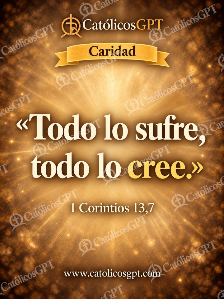 Imagen católica de QUOTE 016 CARIDAD 1 CORINTIOS 13 7 — Formación católica