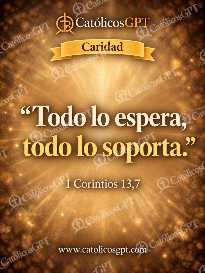 Imagen católica de QUOTE 017 CARIDAD 1 CORINTIOS 13 7 — Formación católica