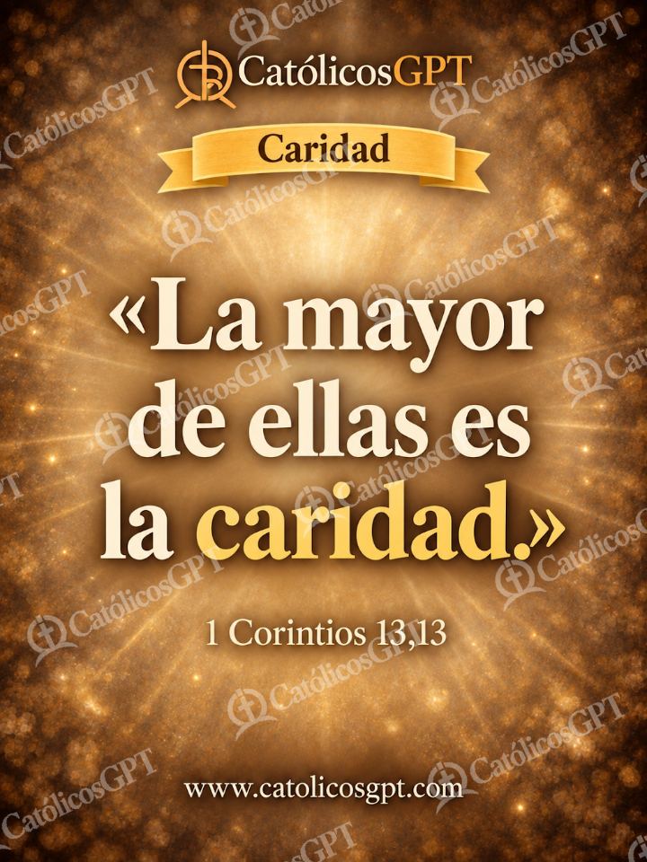 Imagen católica de QUOTE 019 CARIDAD 1 CORINTIOS 13 13 — Formación católica