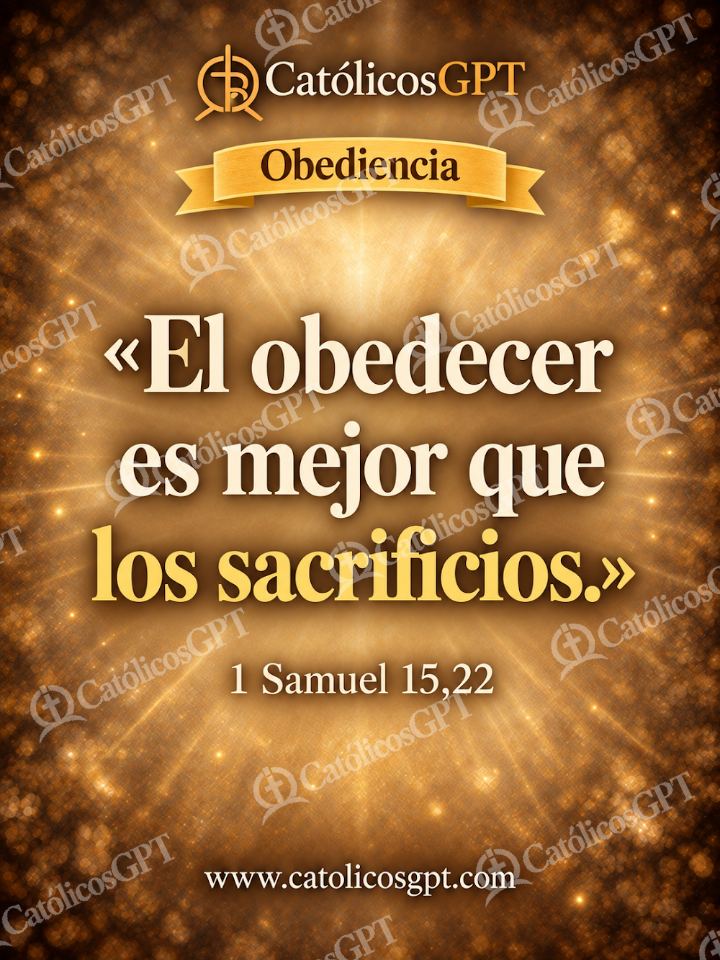 Imagen católica de QUOTE 031 OBEDIENCIA 1 SAMUEL 15 22 — Formación católica