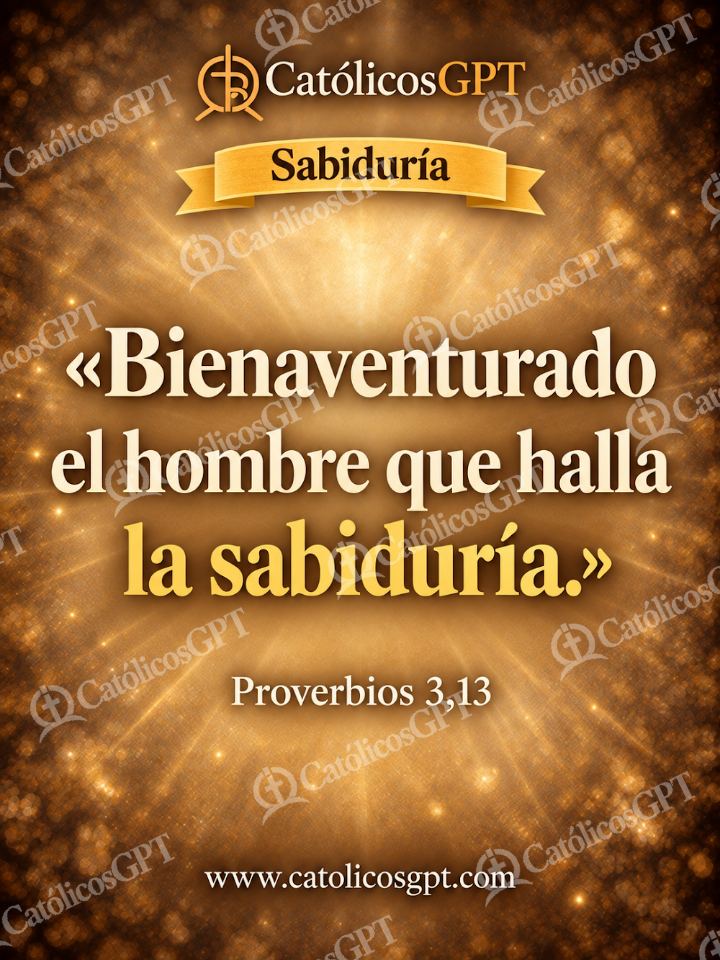 Imagen católica de QUOTE 043 SABIDURIA PROVERBIOS 3 13 — Formación católica