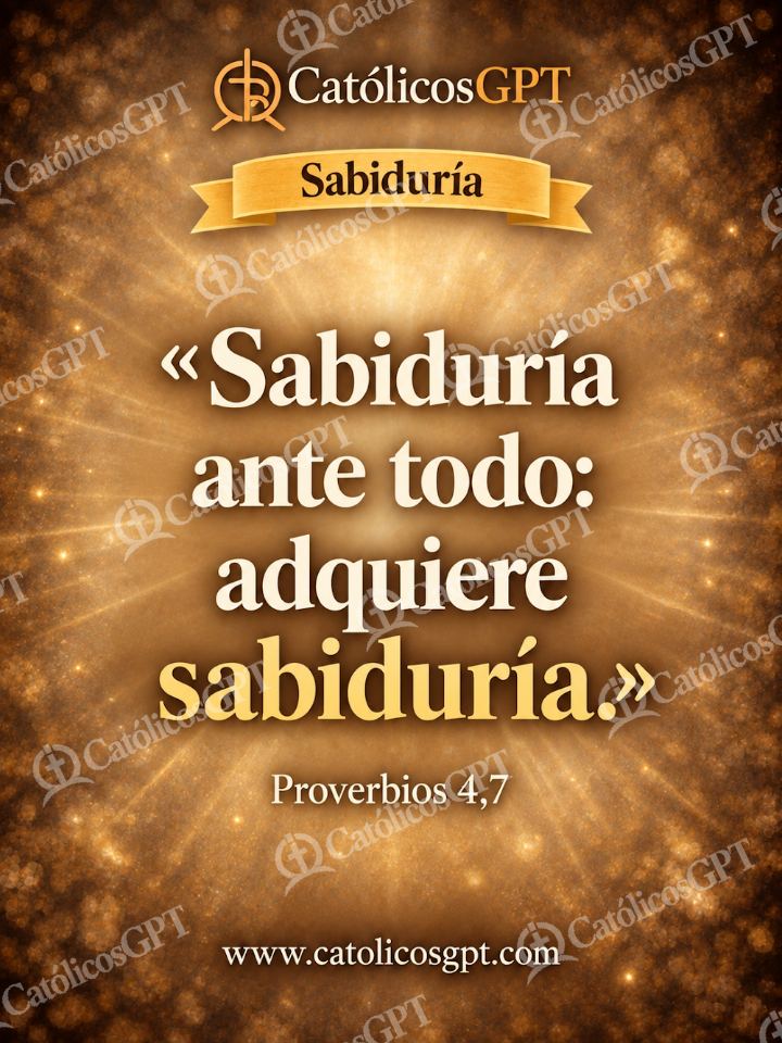 Imagen católica de QUOTE 044 SABIDURIA PROVERBIOS 4 7 — Formación católica