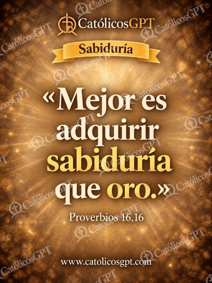 Imagen católica de QUOTE 046 SABIDURIA PROVERBIOS 16 16 — Formación católica