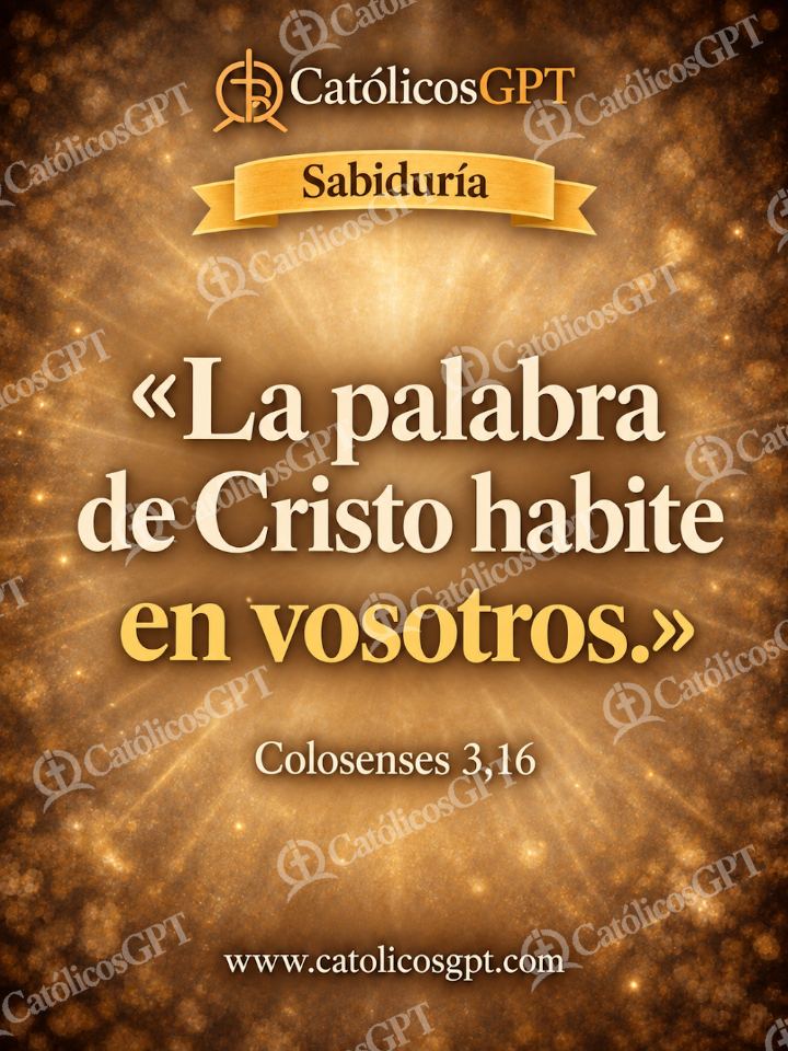 Imagen católica de QUOTE 050 SABIDURIA COLOSENSES 3 16 — Formación católica