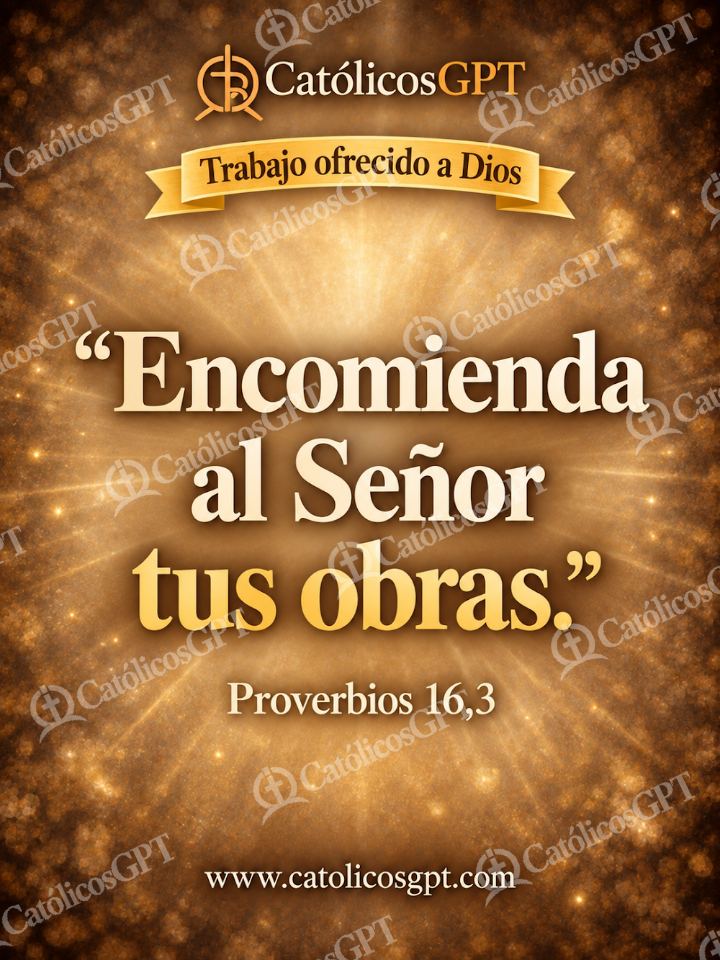 Imagen católica de QUOTE 061 TRABAJO OFRECIDO A DIOS PROVERBIOS 16 3 — Formación católica