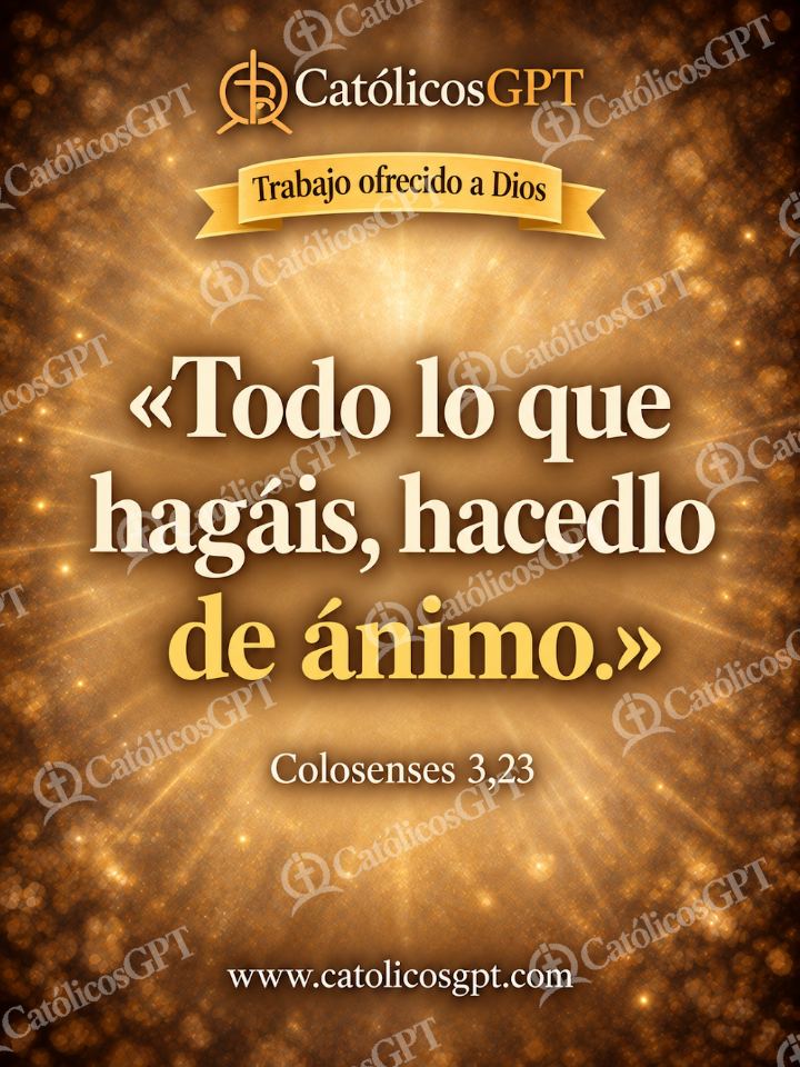 Imagen católica de QUOTE 063 TRABAJO OFRECIDO A DIOS COLOSENSES 3 23 — Formación católica