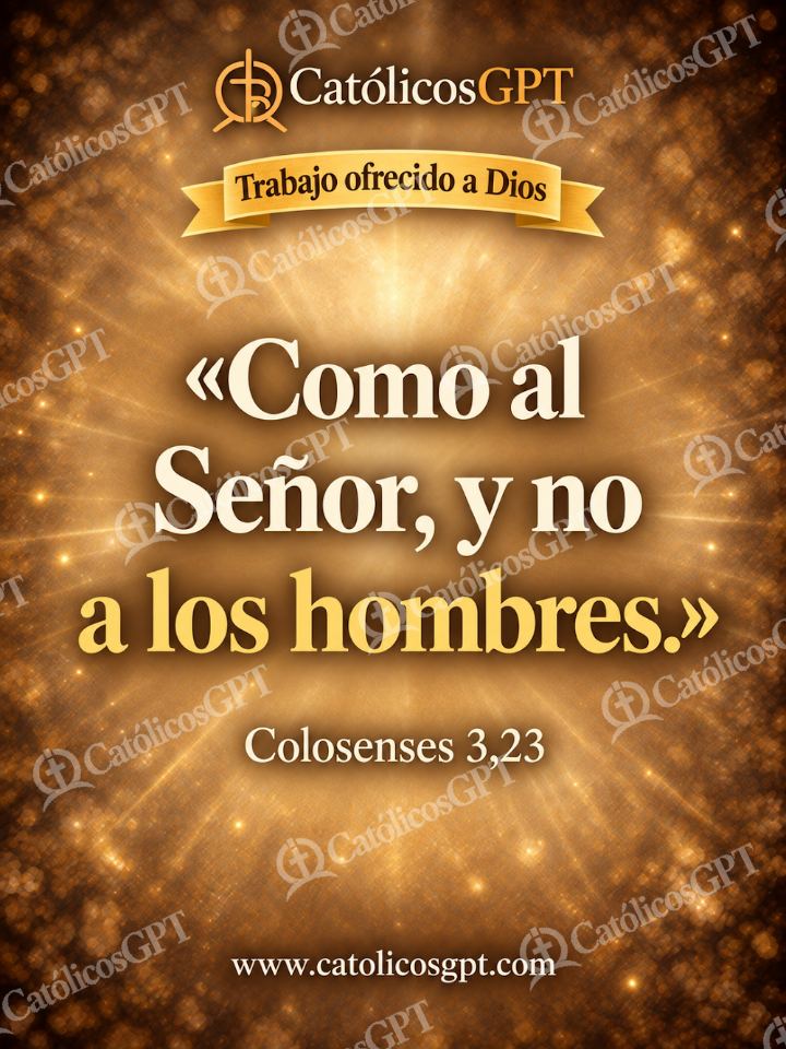 Imagen católica de QUOTE 064 TRABAJO OFRECIDO A DIOS COLOSENSES 3 23 — Formación católica