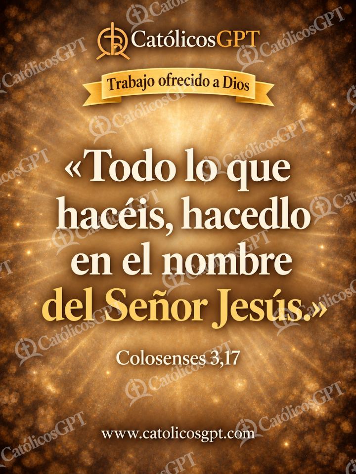 Imagen católica de QUOTE 066 TRABAJO OFRECIDO A DIOS COLOSENSES 3 17 — Formación católica