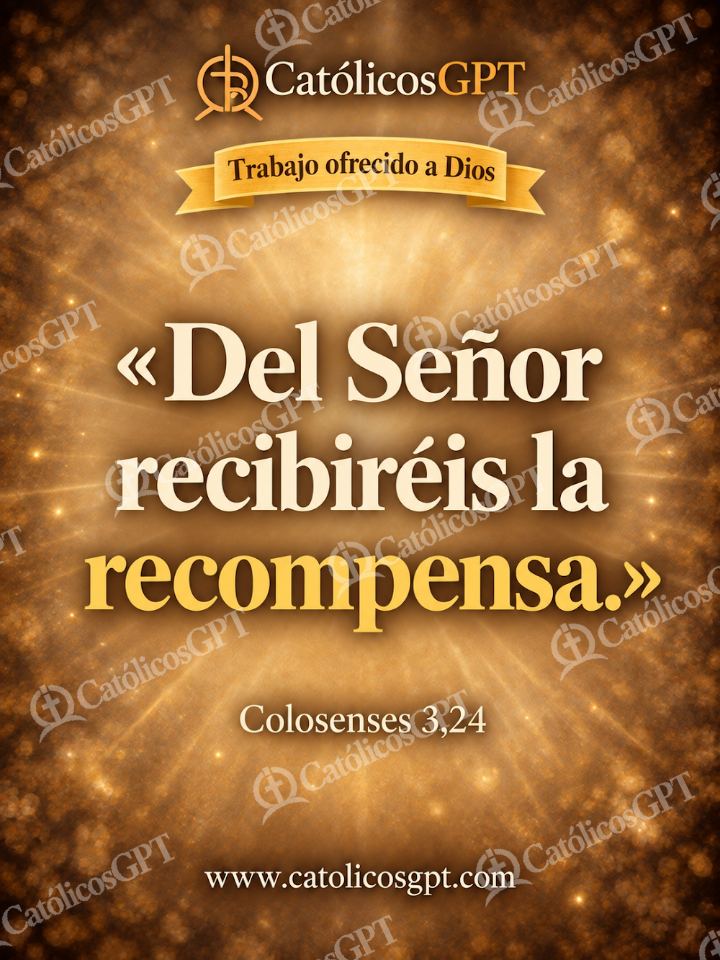 Imagen católica de QUOTE 067 TRABAJO OFRECIDO A DIOS COLOSENSES 3 24 — Formación católica