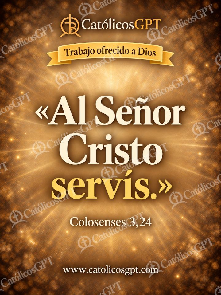 Imagen católica de QUOTE 068 TRABAJO OFRECIDO A DIOS COLOSENSES 3 24 — Formación católica