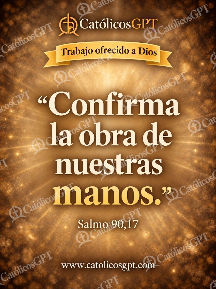 Imagen católica de QUOTE 070 TRABAJO OFRECIDO A DIOS SALMO 90 17 — Formación católica