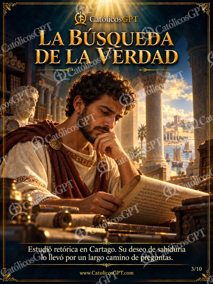 Imagen católica de San Agustin de Hipona 03 LA BUSQUEDA DE LA VERDAD — Santos y arcángeles