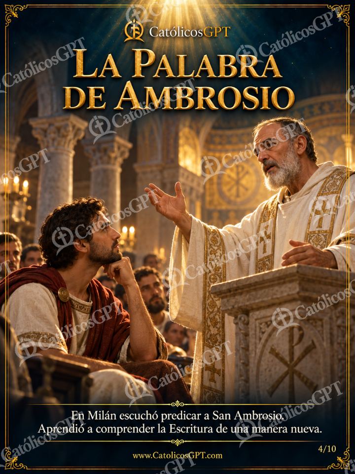 Imagen católica de San Agustin de Hipona 04 LA PALABRA DE AMBROSIO — Santos y arcángeles