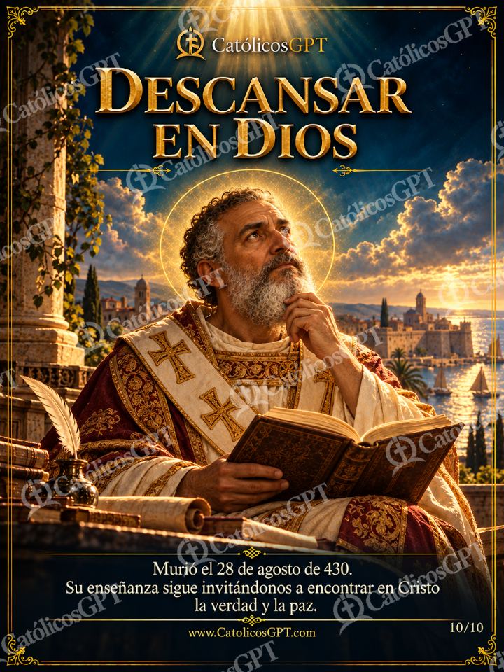 Imagen católica de San Agustin de Hipona 10 DESCANSAR EN DIOS — Santos y arcángeles