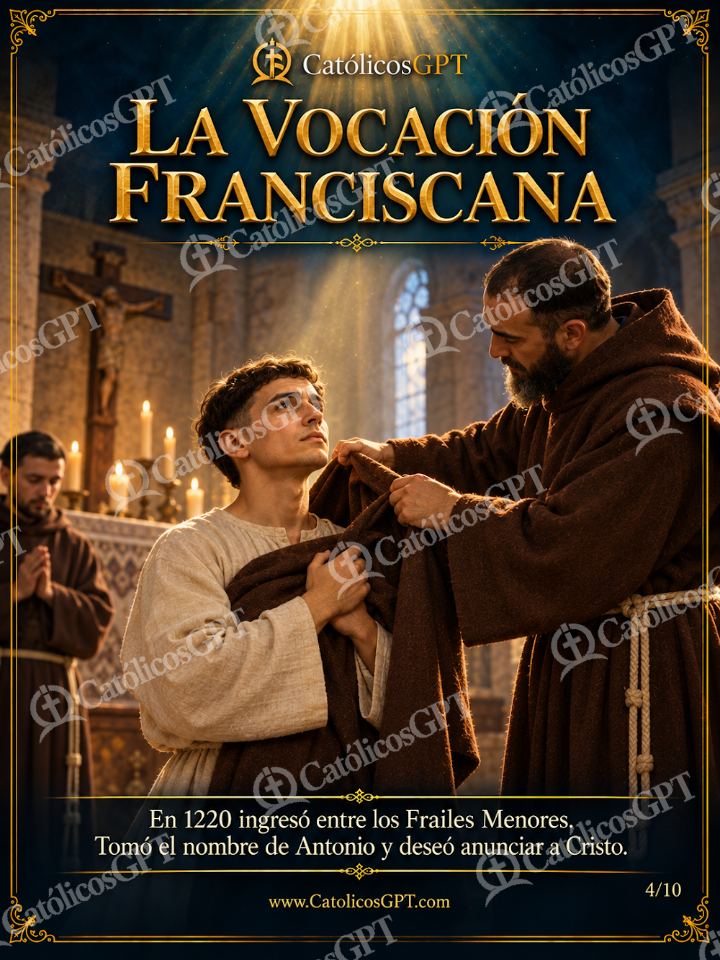 Imagen católica de San Antonio de Padua 04 LA VOCACION FRANCISCANA — Santos y arcángeles