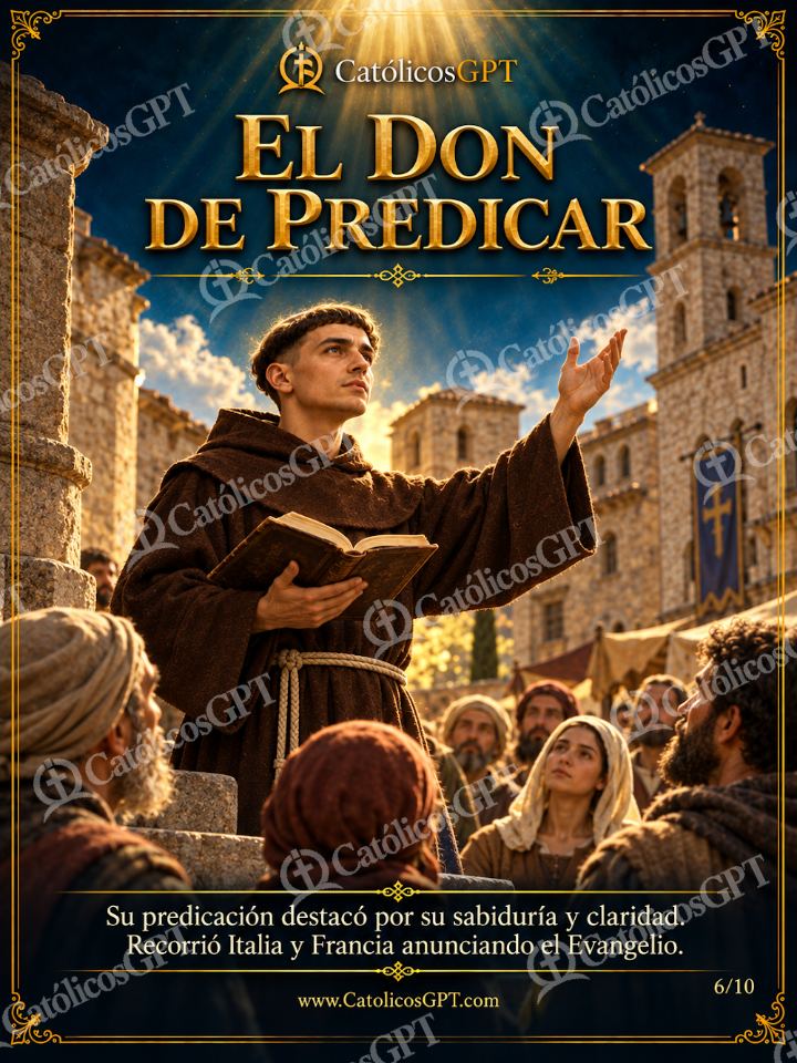 Imagen católica de San Antonio de Padua 06 EL DON DE PREDICAR — Santos y arcángeles