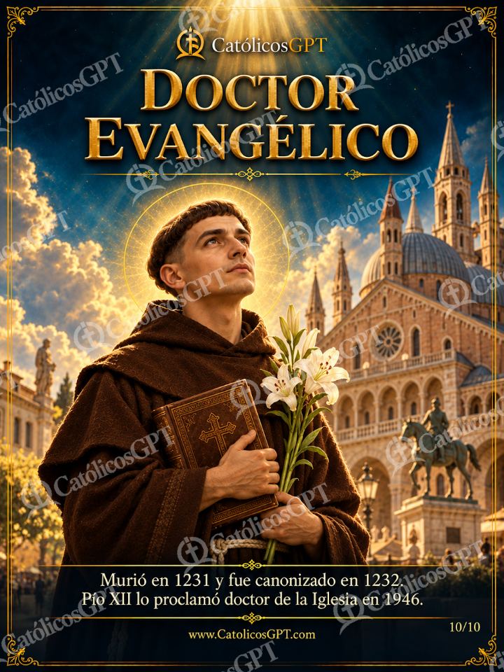 Imagen católica de San Antonio de Padua 10 DOCTOR EVANGELICO — Santos y arcángeles