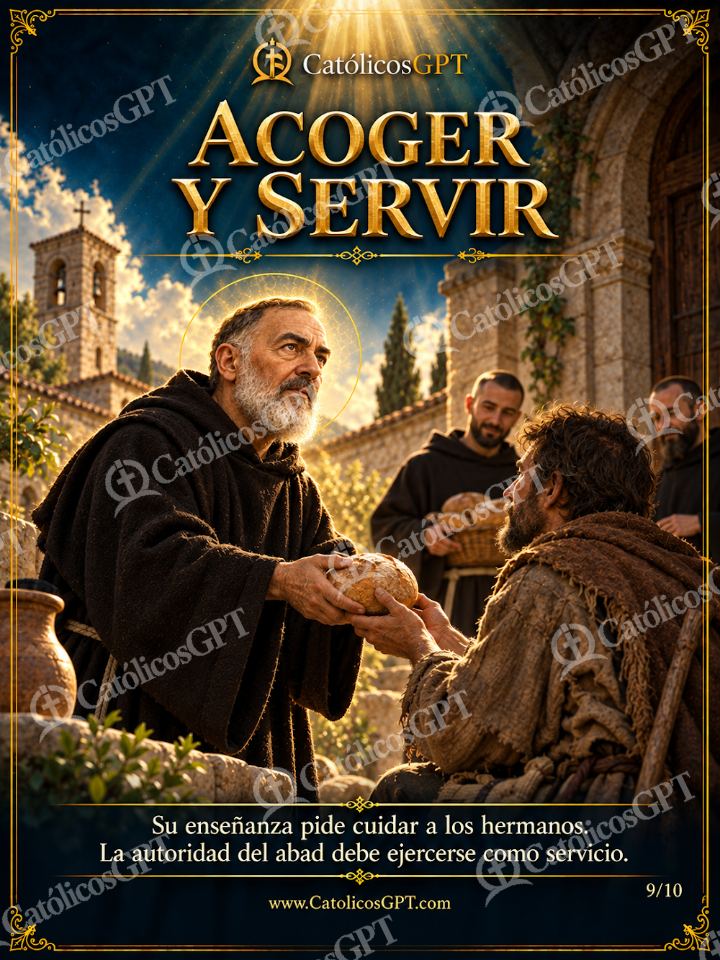 Imagen católica de San Benito de Nursia 09 ACOGER Y SERVIR — Santos y arcángeles