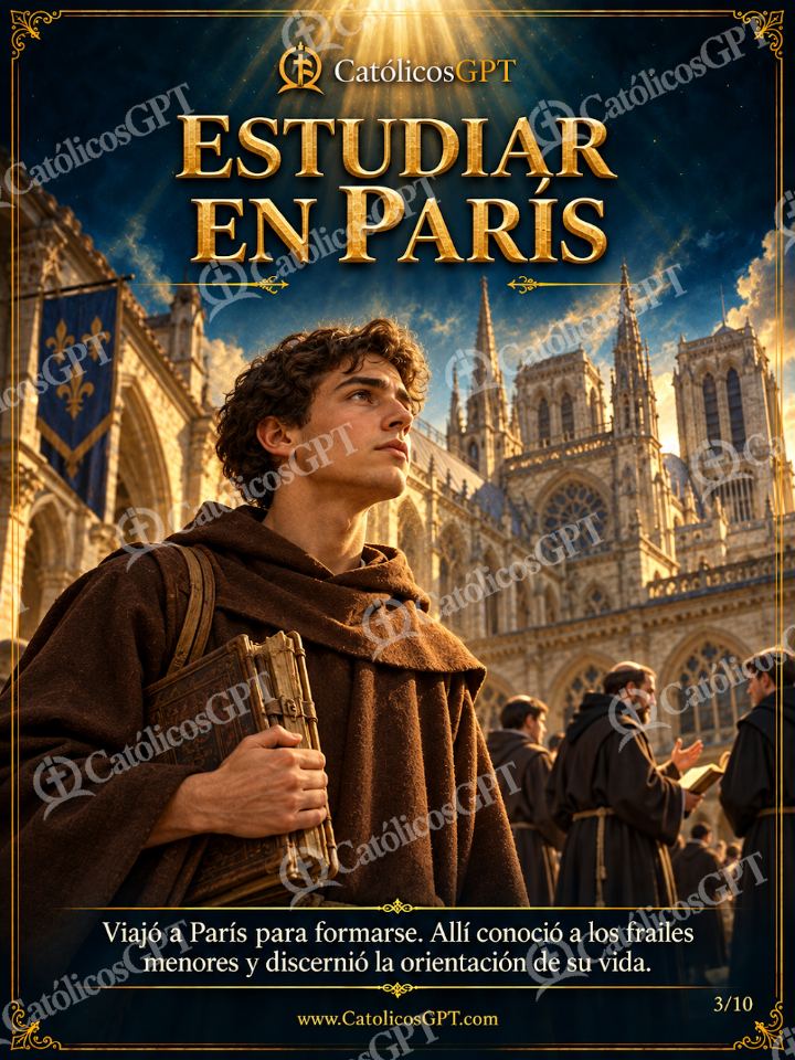 Imagen católica de San Buenaventura 03 ESTUDIAR EN PARIS — Santos y arcángeles