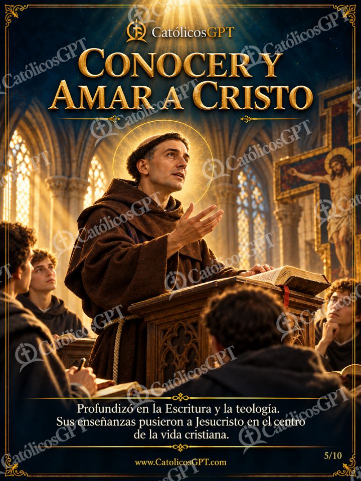 Imagen católica de San Buenaventura 05 CONOCER Y AMAR A CRISTO — Santos y arcángeles