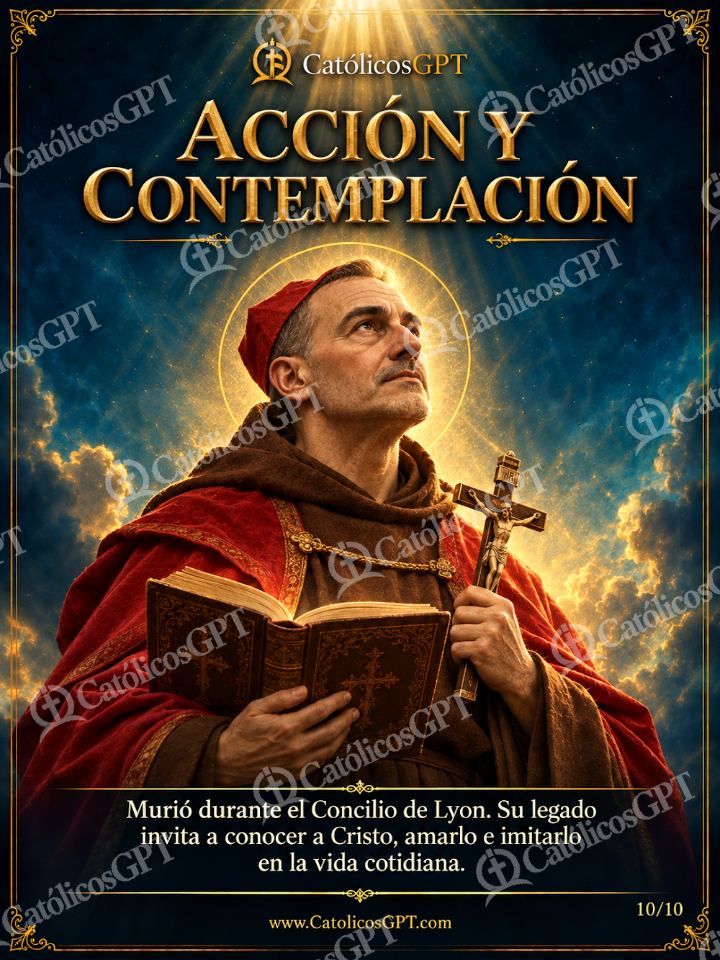 Imagen católica de San Buenaventura 10 ACCION Y CONTEMPLACION — Santos y arcángeles