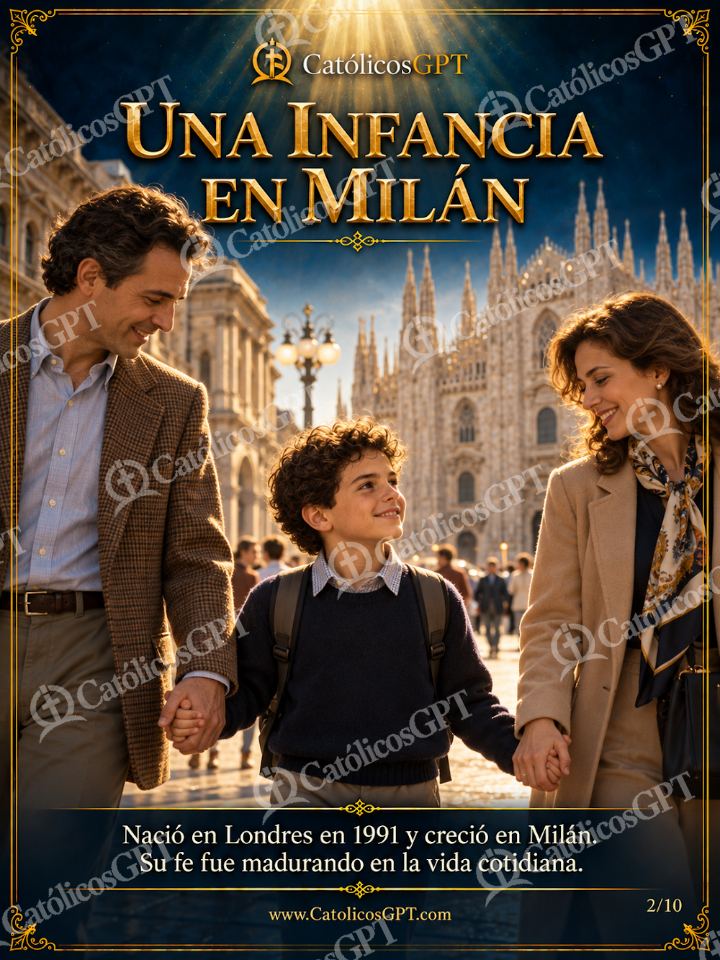Imagen católica de San Carlo Acutis 02 UNA INFANCIA EN MILAN — Santos y arcángeles