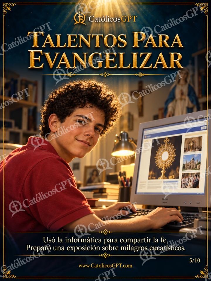 Imagen católica de San Carlo Acutis 05 TALENTOS PARA EVANGELIZAR — Santos y arcángeles