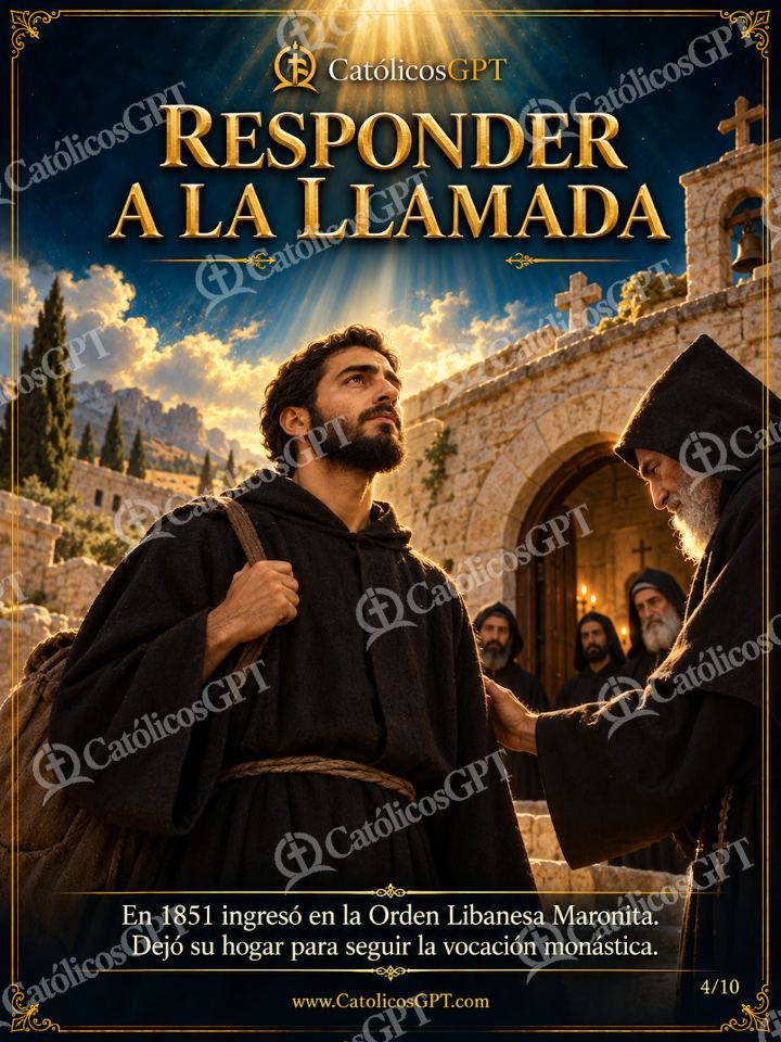 Imagen católica de San Charbel Makhlouf 04 RESPONDER A LA LLAMADA — Santos y arcángeles