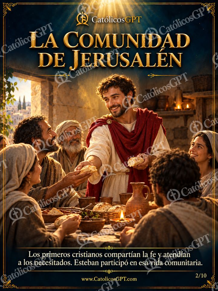 Imagen católica de San Esteban 02 LA COMUNIDAD DE JERUSALEN — Santos y arcángeles