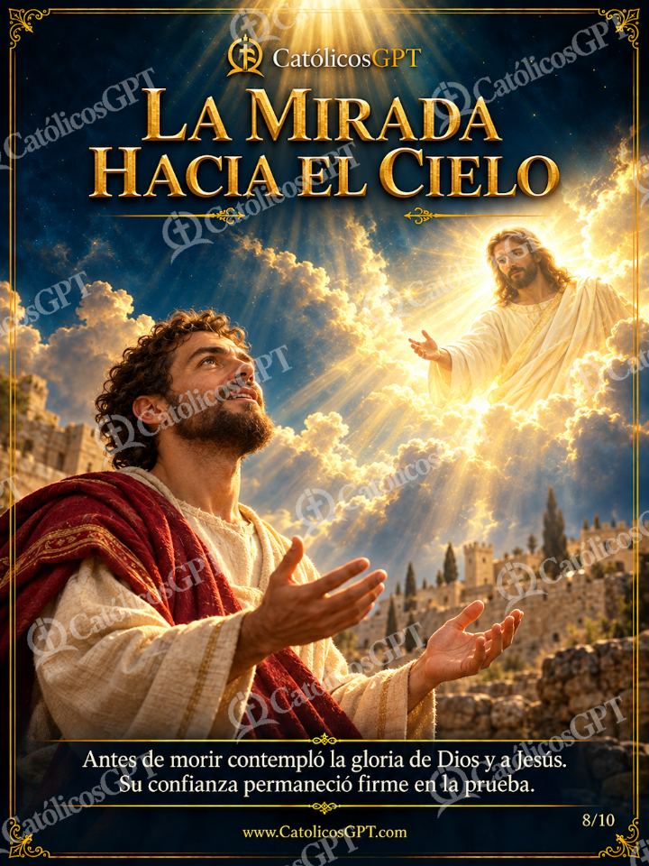 Imagen católica de San Esteban 08 LA MIRADA HACIA EL CIELO — Santos y arcángeles